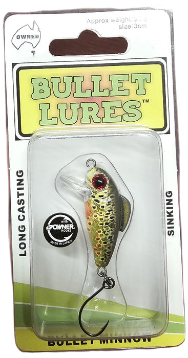 BULLET LURES 3CM MINNOW SINKING MOUNTAIN TROUT [LURECOLOUR:MOUNTAIN TROUT]