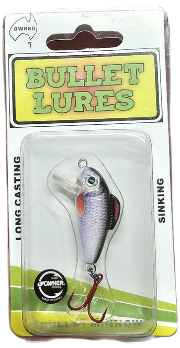 BULLET LURES 3CM MINNOW SINKING ROACH/WHITE MOTH [LURECOLOUR:ROACH/WHITE MOTH]