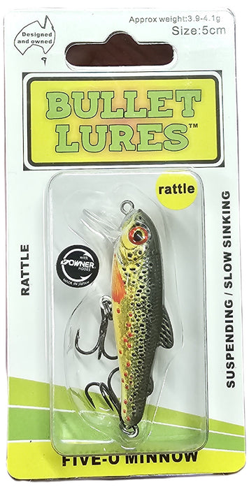 BULLET LURES FIVE-O MINNOW SUSPEND RATTLE MOUNTAIN TROUT [LURECOLOUR:MOUNTAIN TROUT]