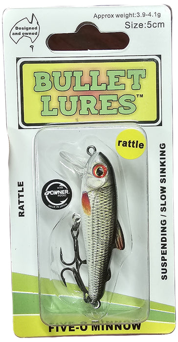BULLET LURES FIVE-O MINNOW SUSPEND RATTLE ROACH [LURECOLOUR:ROACH]