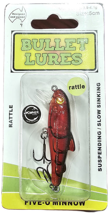 BULLET LURES FIVE-O MINNOW SUSPEND RATTLE COOKED PRAWN [LURECOLOUR:COOKED PRAWN]