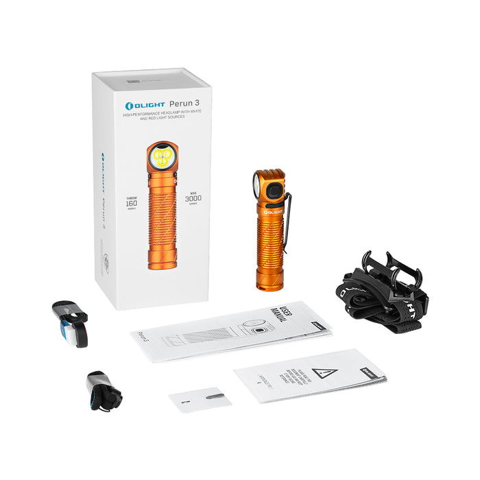 OLIGHT PERUN 3 HEAD LAMP / TORCH RECHARGEABLE OG