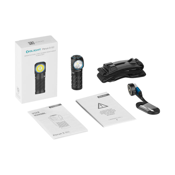 OLIGHT PERUN 3 MINI 1250 LUMENS RECHARGABLE HEAD TORCH WITH RED AND WHITE LIGHT