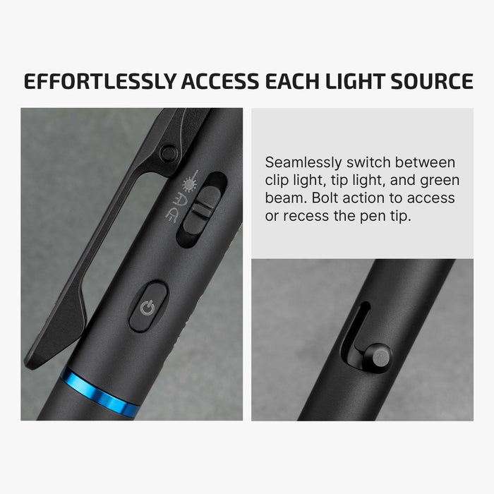 OLIGHT OPEN 3 RECHARGEABLE 4-IN ONE LED PEN LIGHT TORCH- BLACK