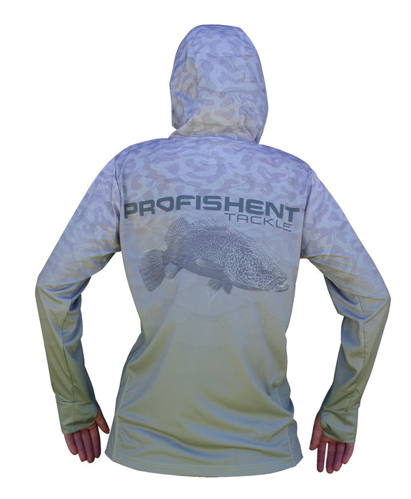 PROFISHENT HOODED KIDS L/S SHIRT MURRAY COD GREEN SIZE 8 [SIZE:8]