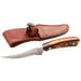BEAR & SON 7 1/4" STAG DELRIN UPSWEPT SKINNER KNIFE WITH SHEATH