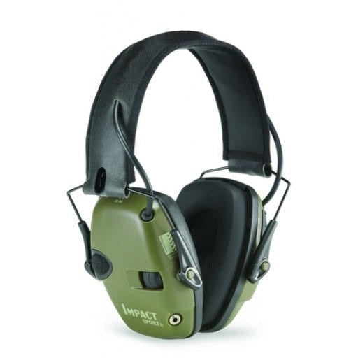 HOWARD LEIGHT ELECTRONIC EAR MUFFS OLIVE GREEN SNR 24