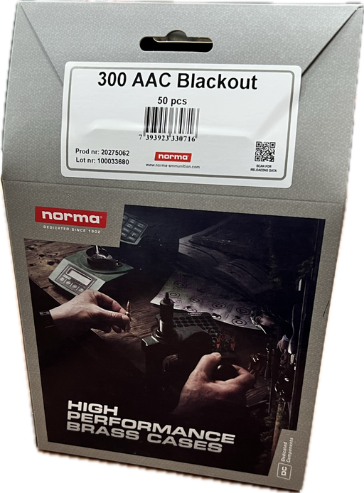 NORMA UNPRIMED BRASS 300 AAC BLACKOUT 50 PK
