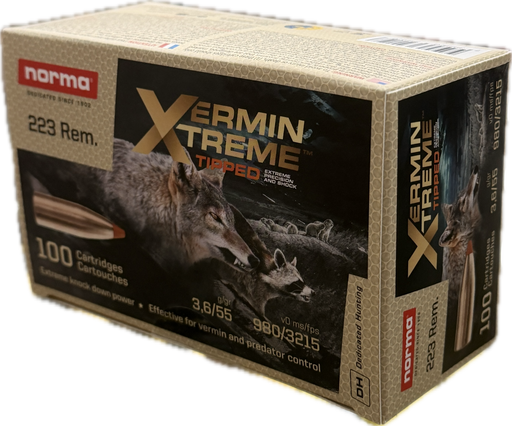 NORMA CENTERFIRE 223 REM 55 GR VERMIN XTREME TIPPED 100 PK