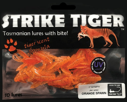 STRIKE TIGER NYMPH 1" ORANGE SPAWN 10PK [LURECOLOUR:ORANGE SPAWN]