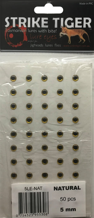 STRIKE TIGER LURE EYES 5MM NATURAL 50PCS