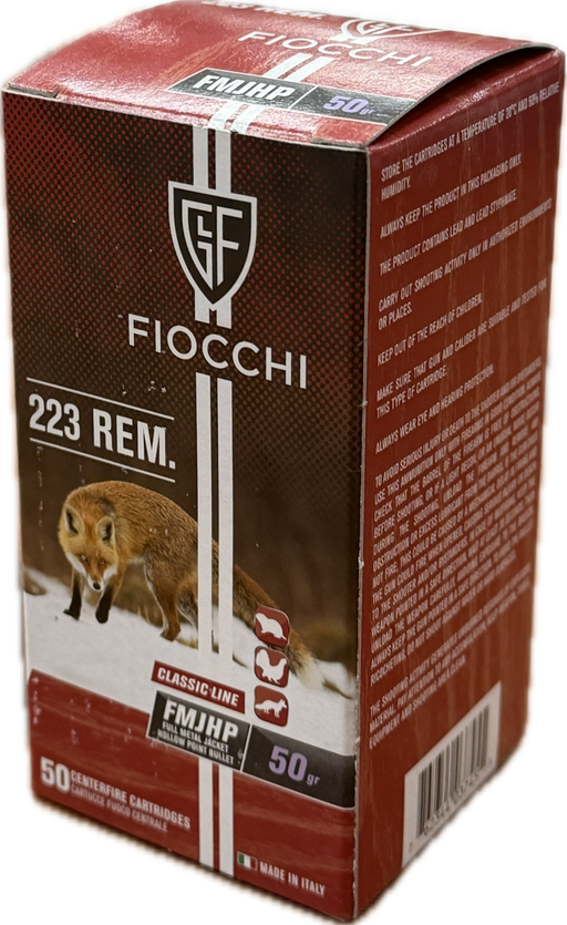 FIOCCHI CENTREFIRE 223 REM 50GR HP 50PK