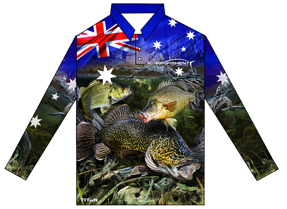 PROFISHENT SUBLIMATED KIDS SHIRT LONG SLEEVE OZ FRESH WATER 8 [SIZE:8]