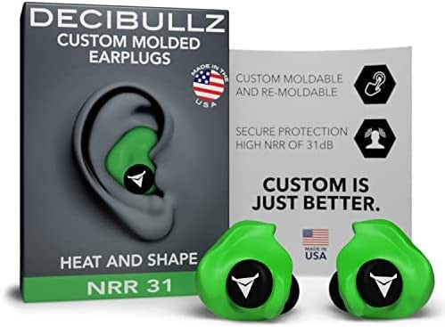 DECIBULLZ CUSTOM MOLDED EARPLUGS GREEN