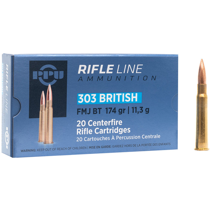 PPU CENTERFIRE 303 BRITISH 174GRFMJ BT 20PK 