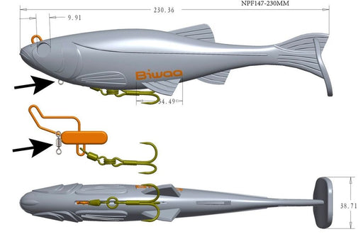 BIWAA KAPSIZ KAST 9" 137G GHOPST PERCH [LURECOLOUR:GHOST PERCH]