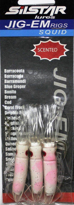 SILSTAR JIG-EM SQUID RIG 9CM PEARL/PINK 