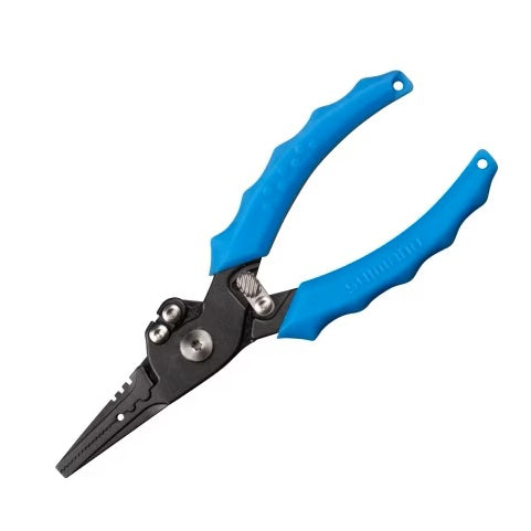 SHIMANO LONG NOSE PLIER 6" WITH CUTTER (BLUE HANDLE)