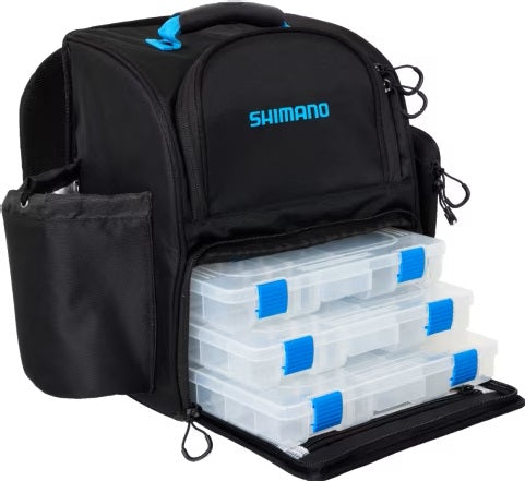 SHIMANO BACKPACK MEDIUM WITH TACKLE BOXES BLACK/BLUE (2025)