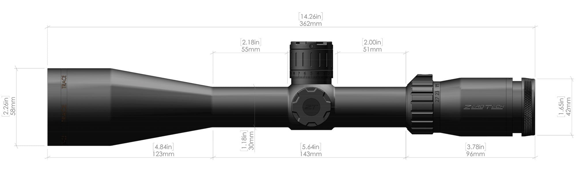 ZERO TECH TRACE ADV 4.5-27X50 RMG FFP