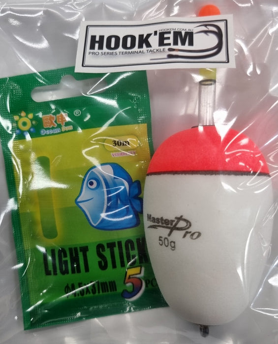 HOOKEM FLOAT FOAM SQUID 50G W/ GLOW STICK