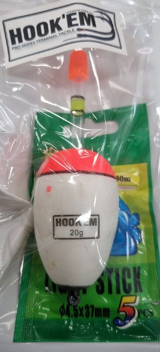 HOOKEM FLOAT FOAM 20G W/ GLOW STICK