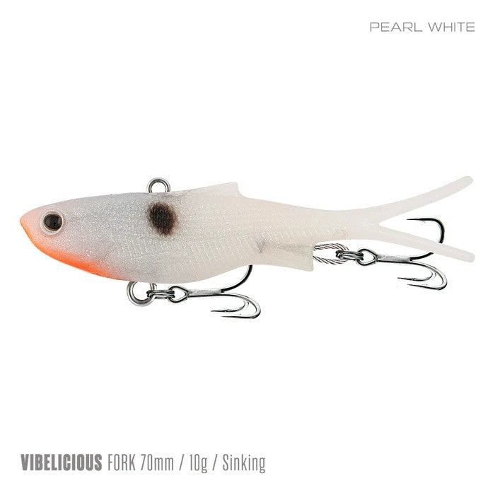 SAMAKI VIBELICIOUS 70MM FORK TAIL PEARL WHITE [LURECOLOUR:PEARL WHITE]