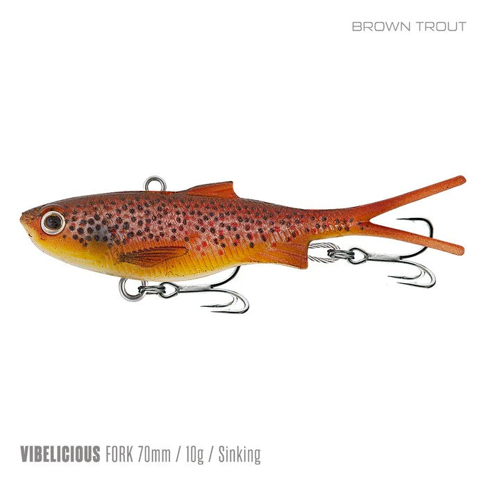 SAMAKI VIBELICIOUS 70MM FORK TAIL BROWN TROUT [LURECOLOUR:BROWN TROUT]