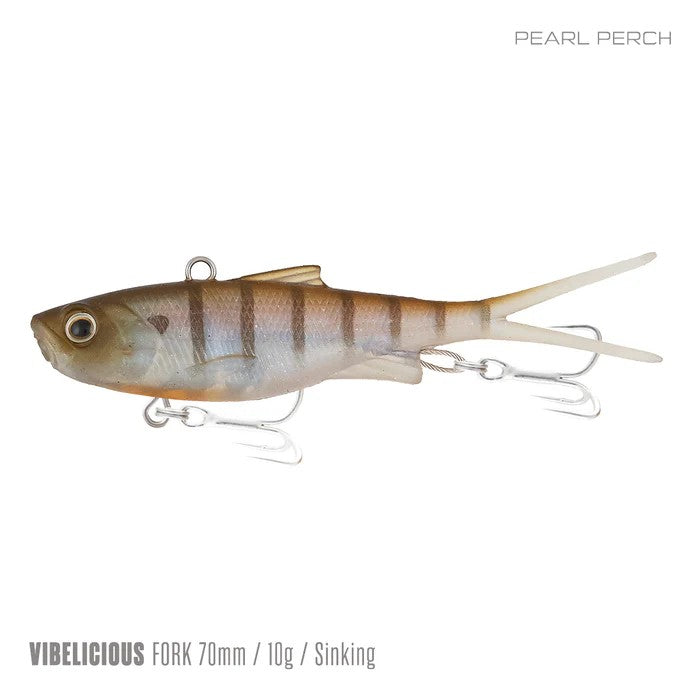SAMAKI VIBELICIOUS 70MM FORK TAIL PEARL PERCH [LURECOLOUR:PEARL PERCH]