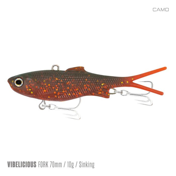 SAMAKI VIBELICIOUS 70MM FORK TAIL CAMO [LURECOLOUR:CAMO]