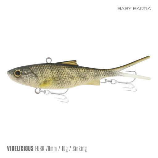 SAMAKI VIBELICIOUS 70MM FORK TAIL SOFT VIBE [LURECOLOUR:BABY BARRA]