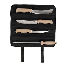 SPIKA FIELDCRAFT CERVITAUR 4PC KNIFE ROLL SANDSTORM