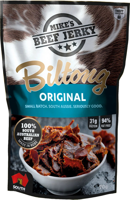 MIKES BEEF JERKY ORIGINAL BILTONG 70G