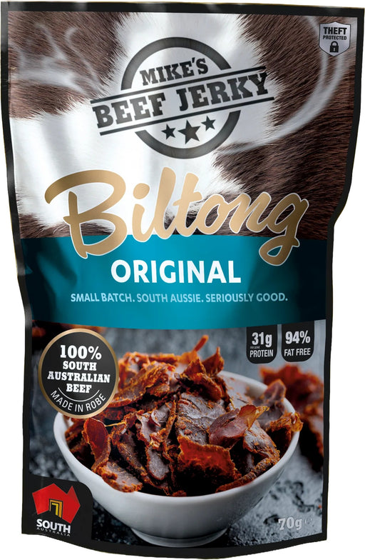 MIKES BEEF JERKY ORIGINAL BILTONG 70G