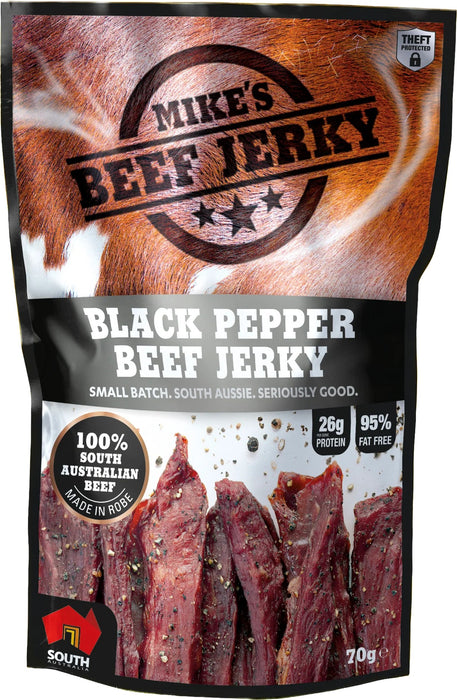 MIKES BEEF JERKY BLACK PEPPER 70G
