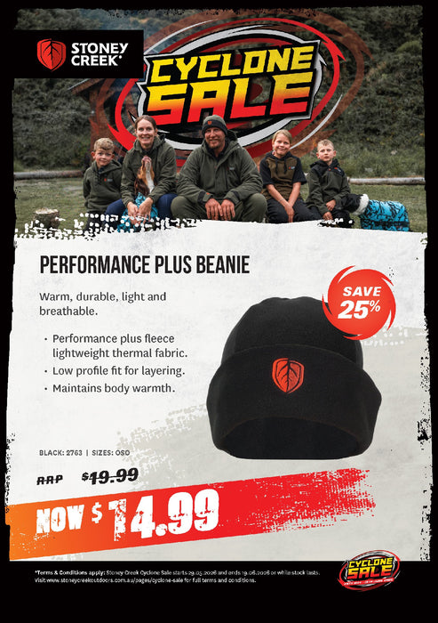 STONEY CREEK PERFORMANCE PLUS BEANIE BLACK OSO