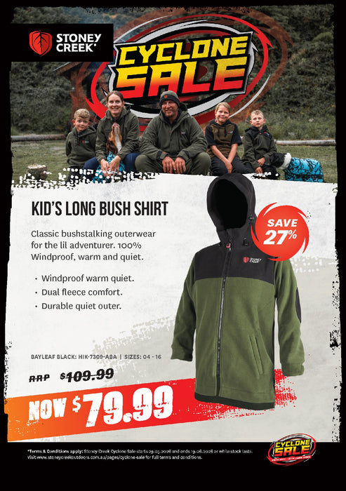 STONEY CREEK KIDS LONG BUSH SHIRT BAYLEAF/BLACK 14 [SIZE:14]