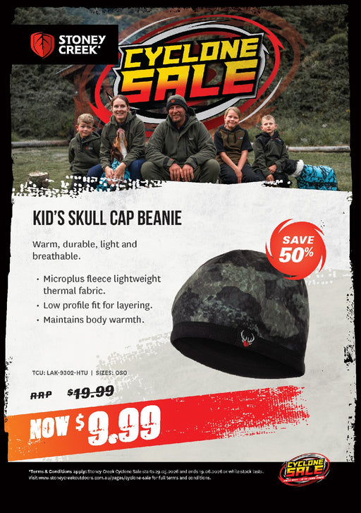 STONEY CREEK SKULL CAP BEANIE KIDS TCU BLACK