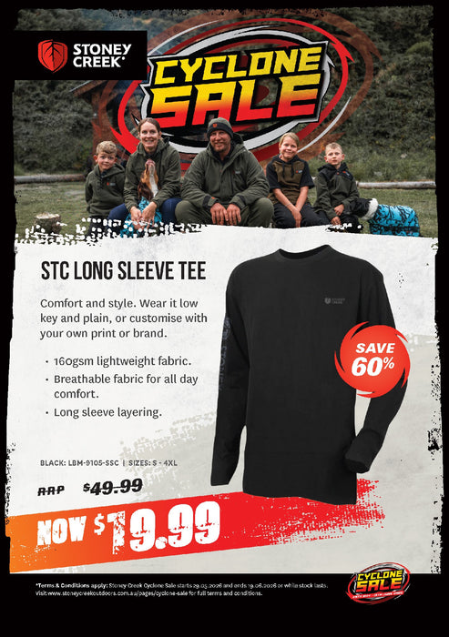 STONEY CREEK T-SHIRT LONG SLEEVE STC BLACK XL [SIZE:XL]