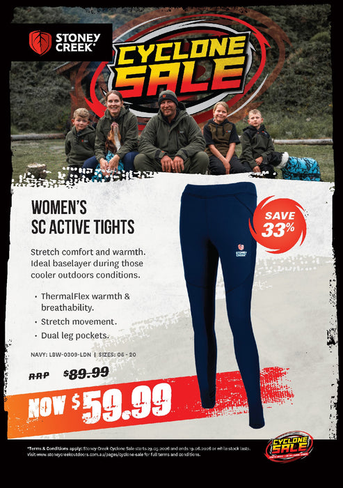 STONEY CREEK WOMENS ACTIVE TIGHTS NAVY 18 [SIZE:18]