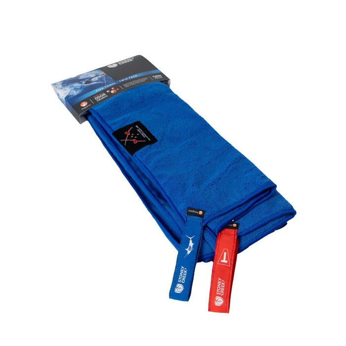 STONEY CREEK FISH TOWEL TWIN PACK BLUE