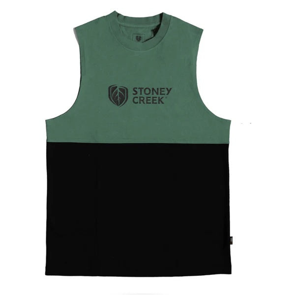 MENS SPLIT TANK TEE IVY GREEN/BLACK [SIZE:SMALL]