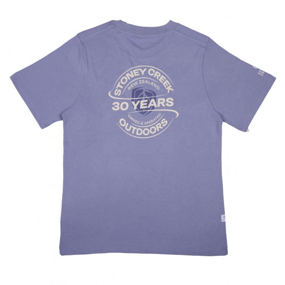 STONEY CREEK 30 YEARS TEE WOMENS PURPLE [SIZE:8]