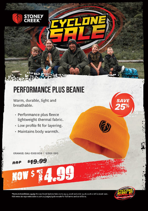 STONEY CREEK PERFOMANCE PLUS BEANIE ORANGE OSO