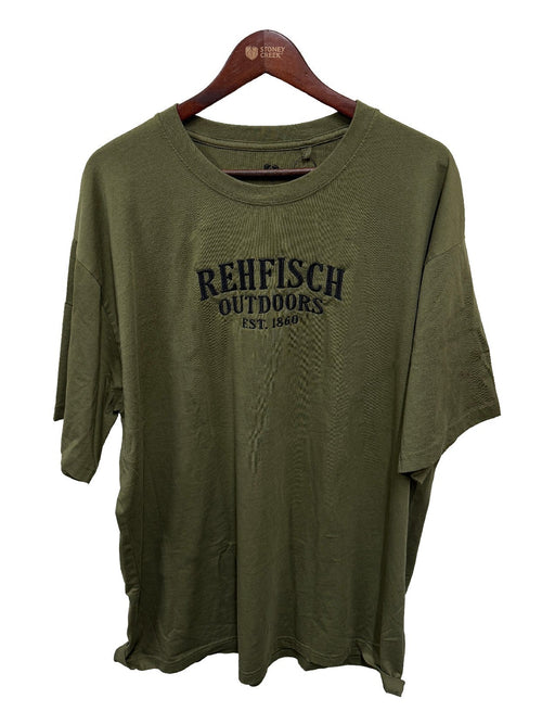 STONEY CREEK REHFISCH OUTDOORS EMBROIDERED TEE OLIVE MENS MEDIUM [SIZE:MEDIUM]