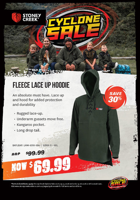 STONEY CREEK FLEECE LACE UP HOODIE BAYLEAF MEDIUM [SIZE:MEDIUM]