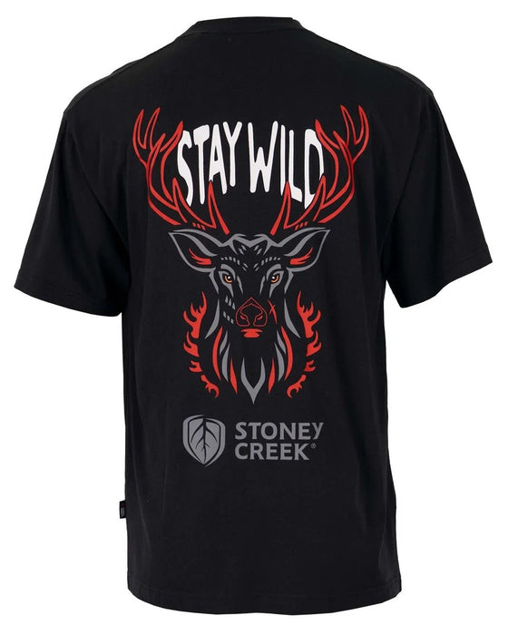 STONEY CREEK STAY WILD STAG TEE BLACK MEDIUM [SIZE:MEDIUM]