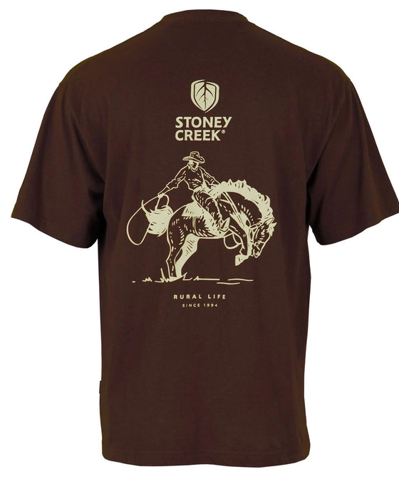 STONEY CREEK RURAL LIFE RODEO TEE DARK CHOCOLATE 4XL [SIZE:4XL]