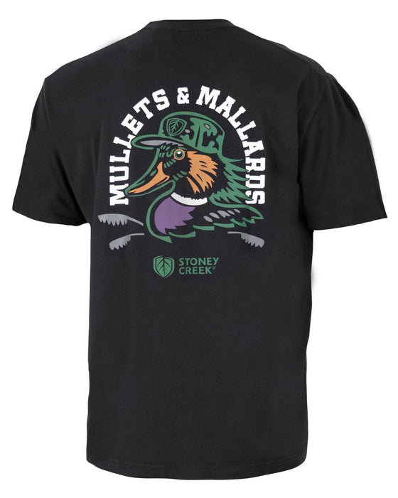 STONEY CREEK MULLETS AND MALLARDS TEE BLACK MEDIUM [SIZE:MEDIUM]