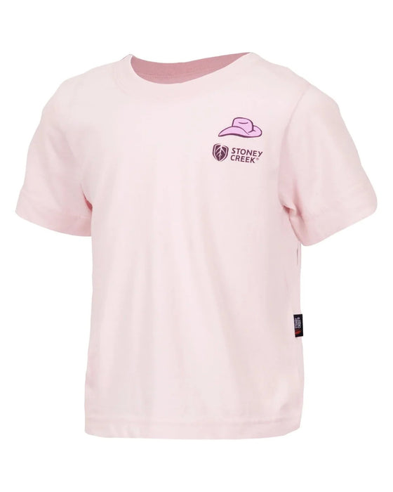 STONEY CREEK KIDS BORN TO RIDE TEE LIGHT PINK 04 [SIZE:04]